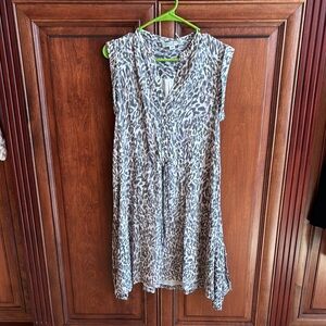 All Saints Asymmetrical White and Gray Tunic